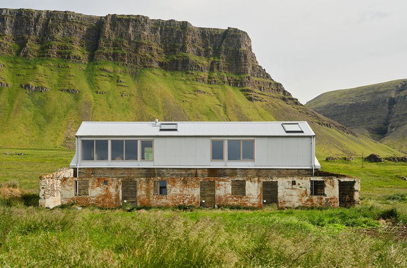 Restored concrete barn, West Iceland, Iceland