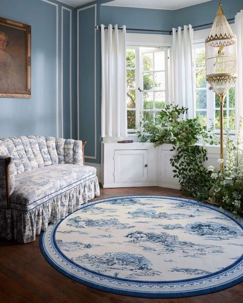 Blue and White Rug