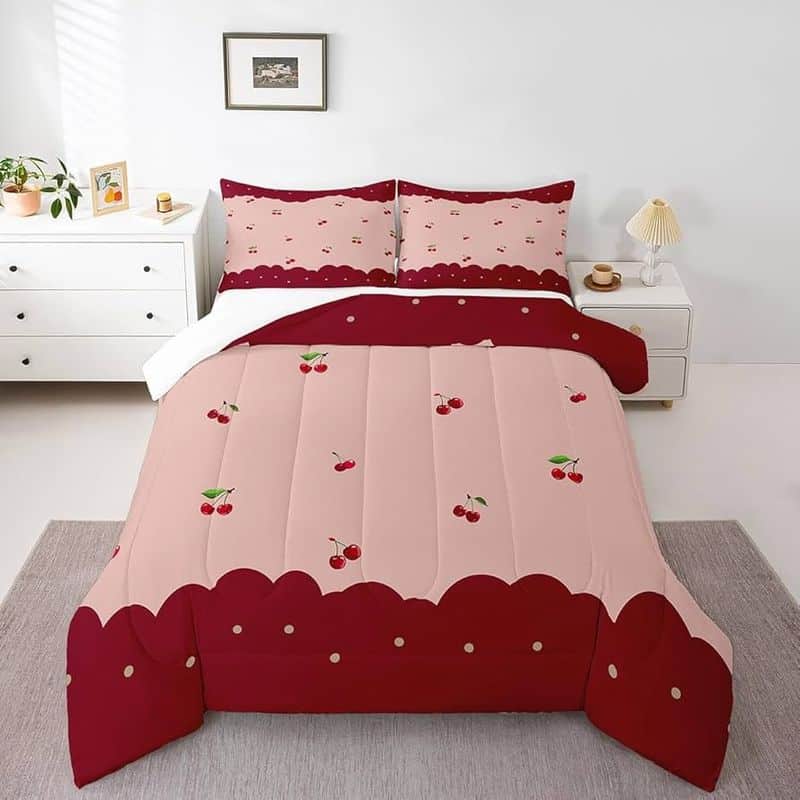 Cherry-Themed Bedding Set