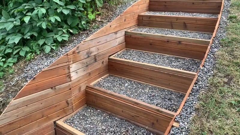Gravel and Timber Steps