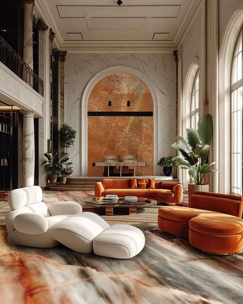 Cozy Living Room with Sunset Tones