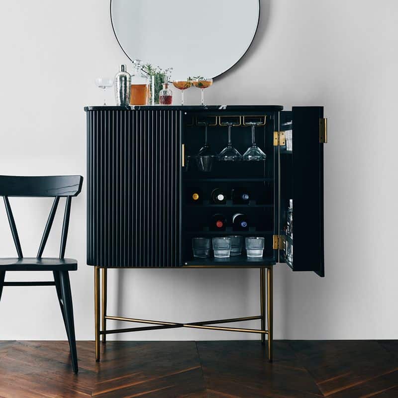Fluted Bar Cabinet