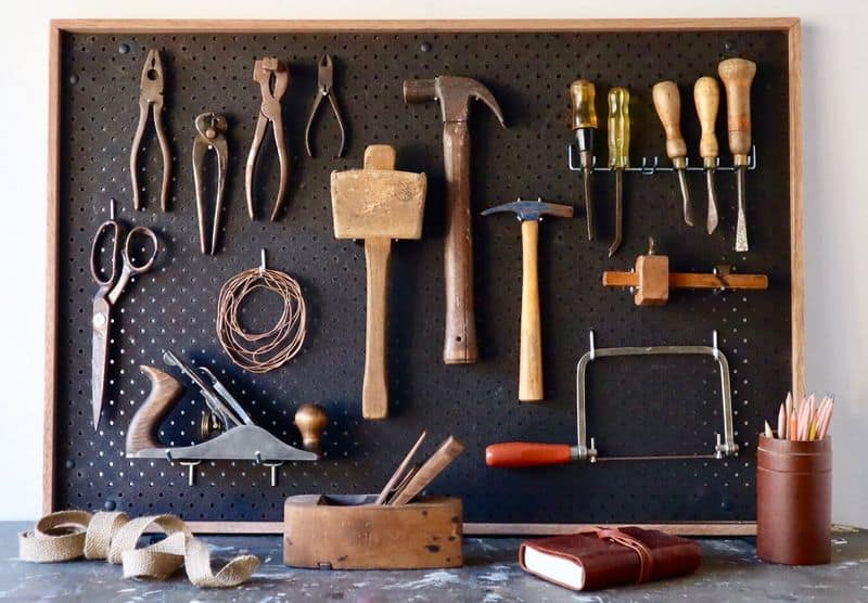 Antique Garden Tools Display