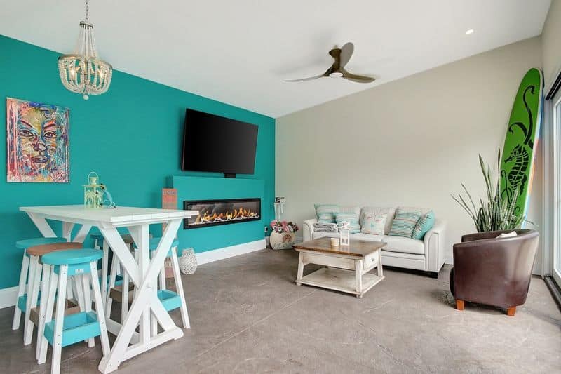 Turquoise Accent Wall
