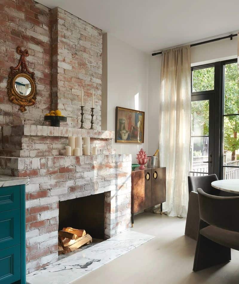 Limewashed Fireplace