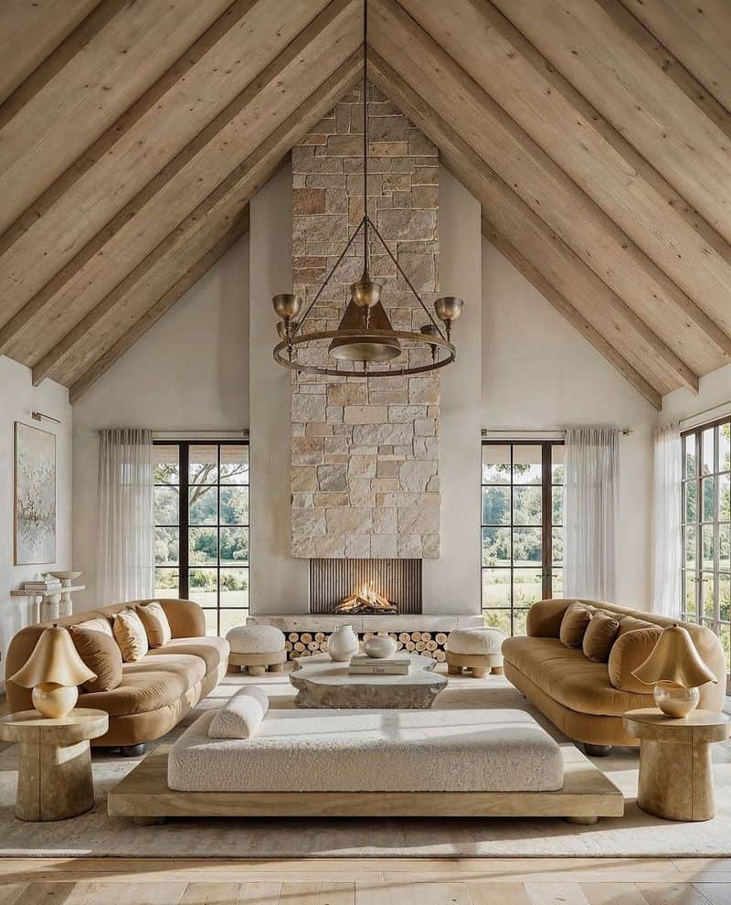 Limewashed Ceiling Beams