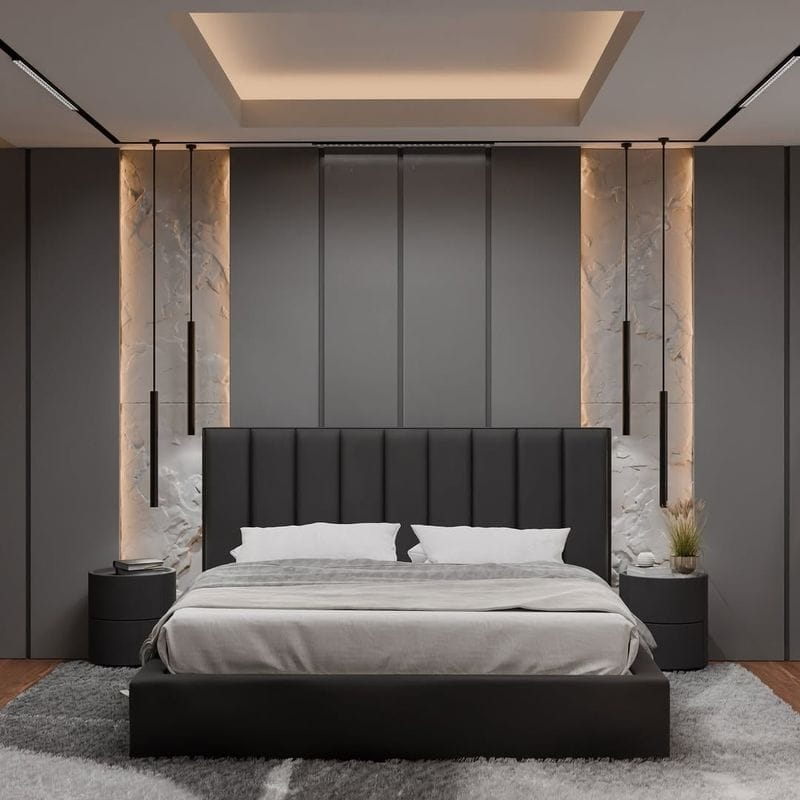 Metallic Accented Headboard