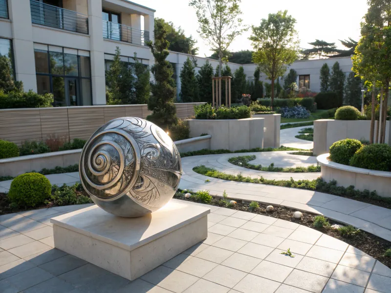 Metallic Swirl Sculpture