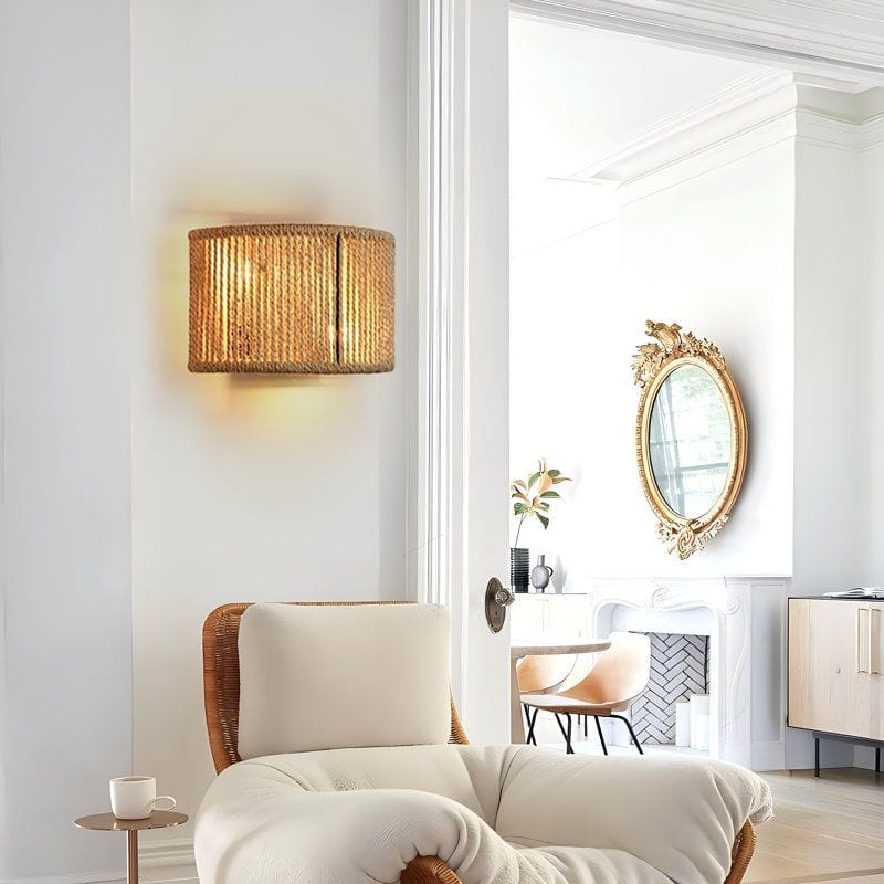 Bohemian Rattan Sconce