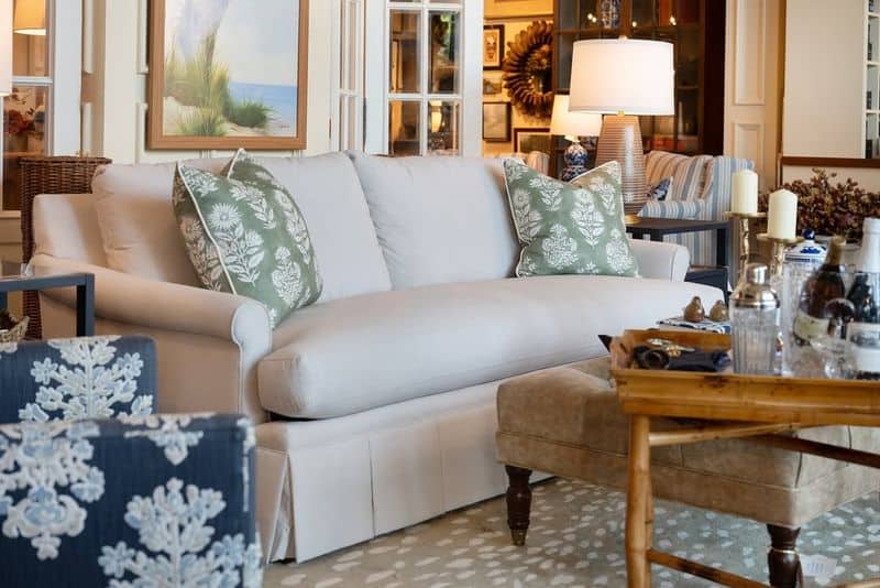 Minimalist Skirted Loveseat