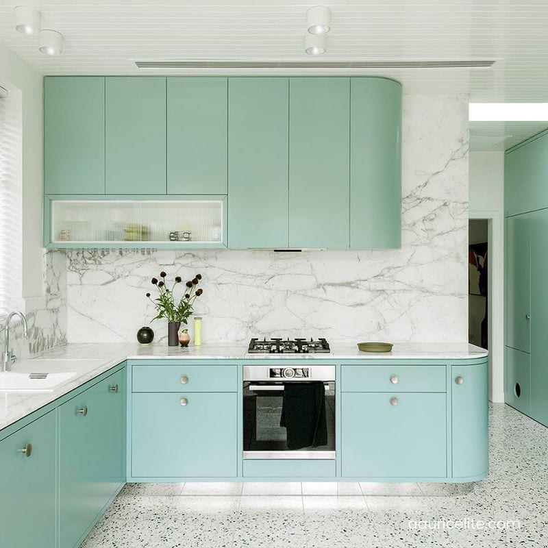 Mint Green and White