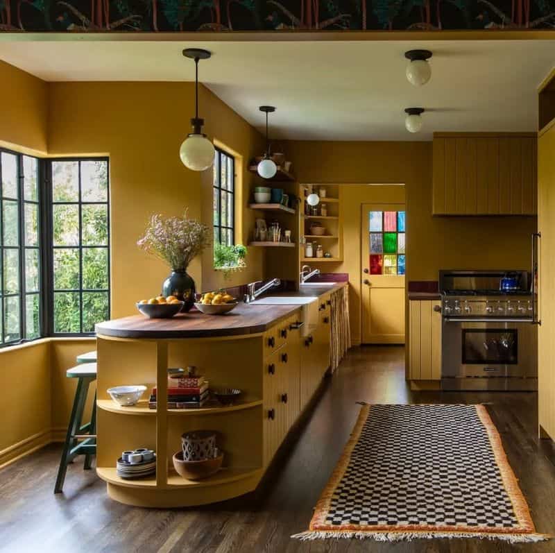 Modern Kitchen with Golden Accents