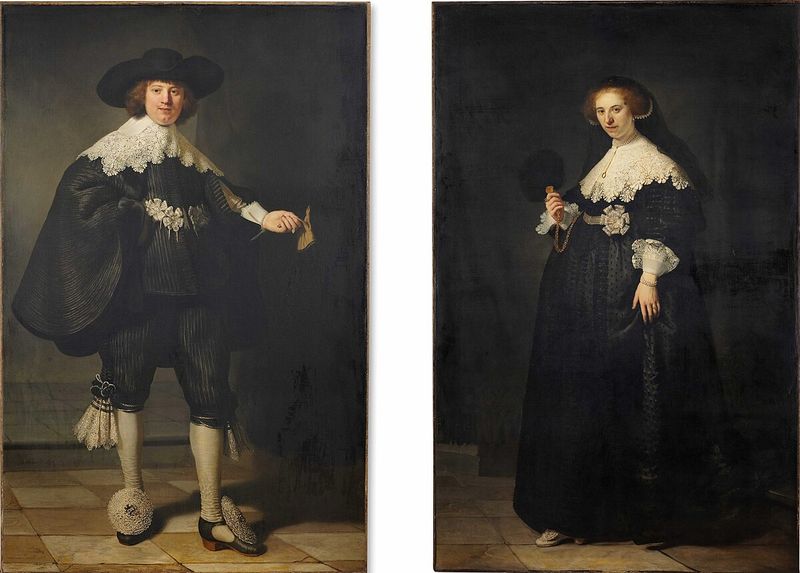 Pendant Portraits of Maerten Soolmans and Oopjen Coppit by Rembrandt