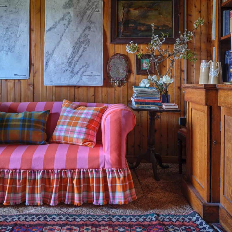 Plaid Skirted Couch