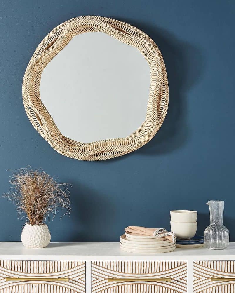 Round Woven Mirror