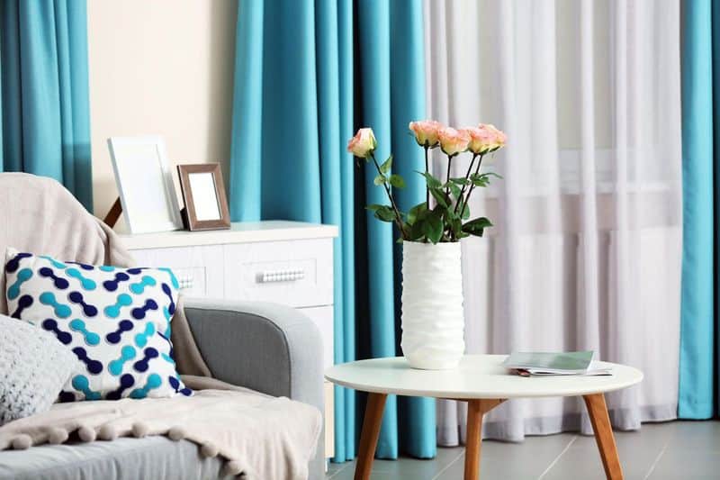 Teal Curtains