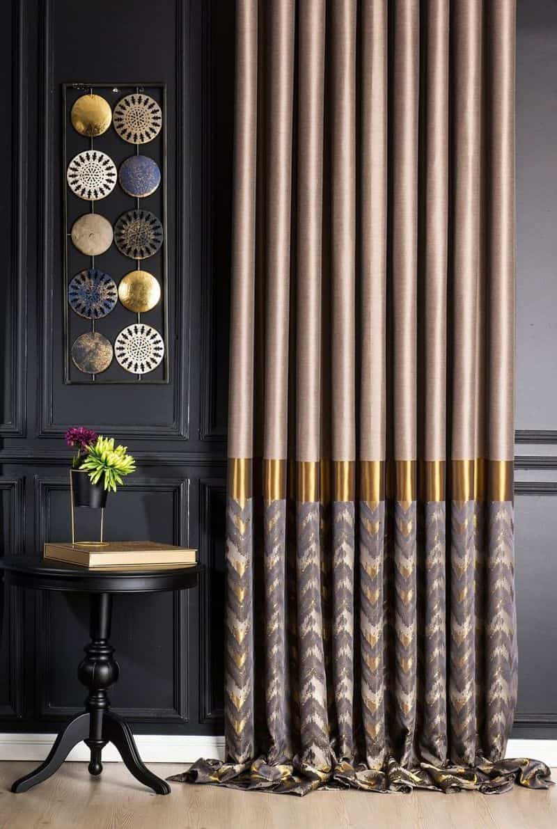 Silk Drapery with Metallic Accents