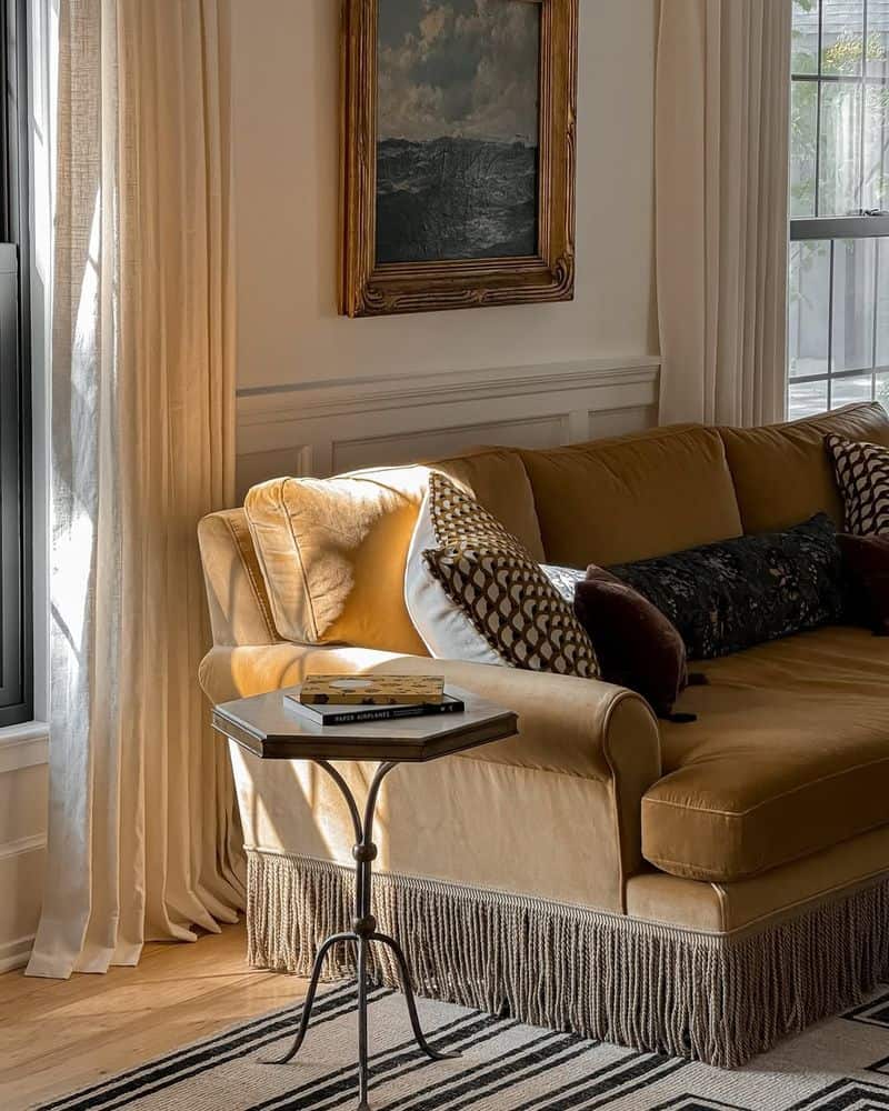 Skirted Sofa with Tassels