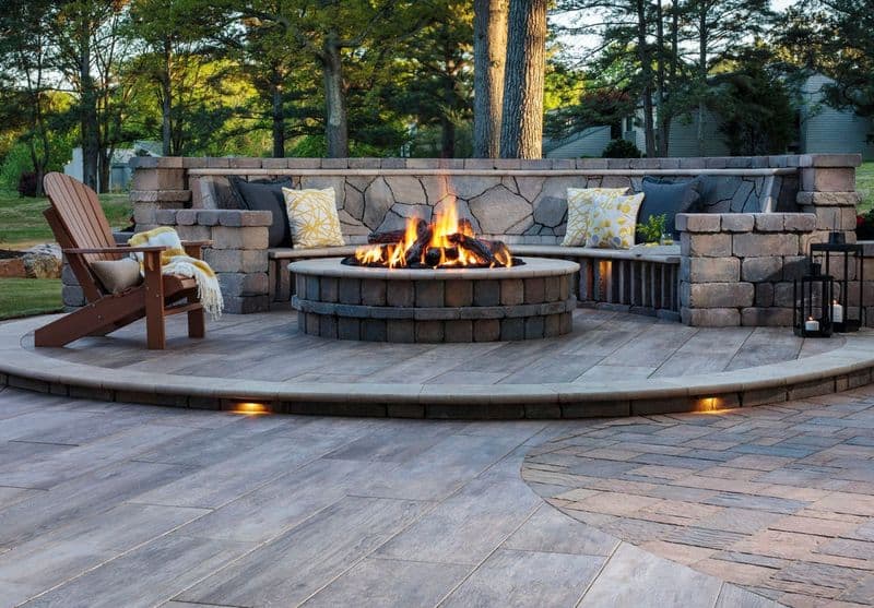 Concrete Fire Pit Feature
