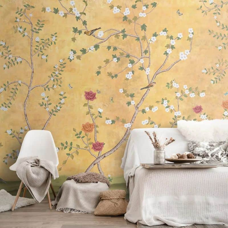 Tranquil Bedroom with Golden Touches