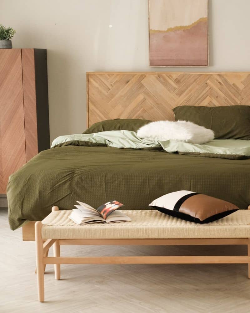 Wooden Herringbone Headboard
