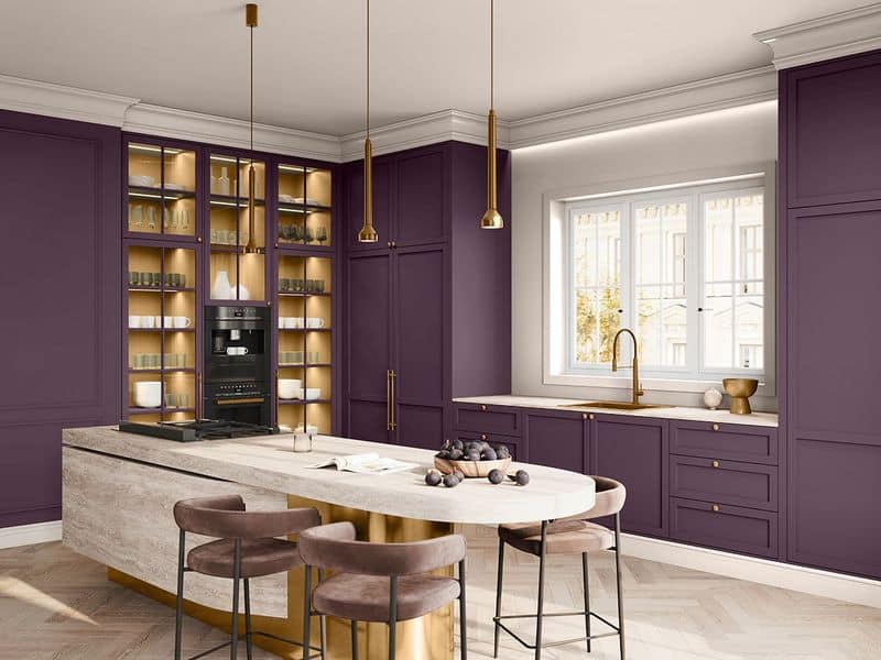 Dark Purple Cabinets