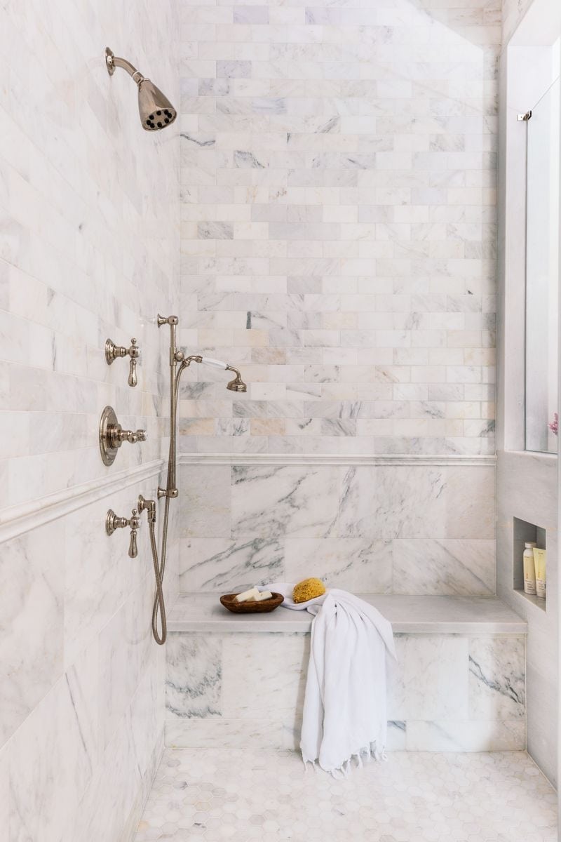 Built-In Step Stool Showers