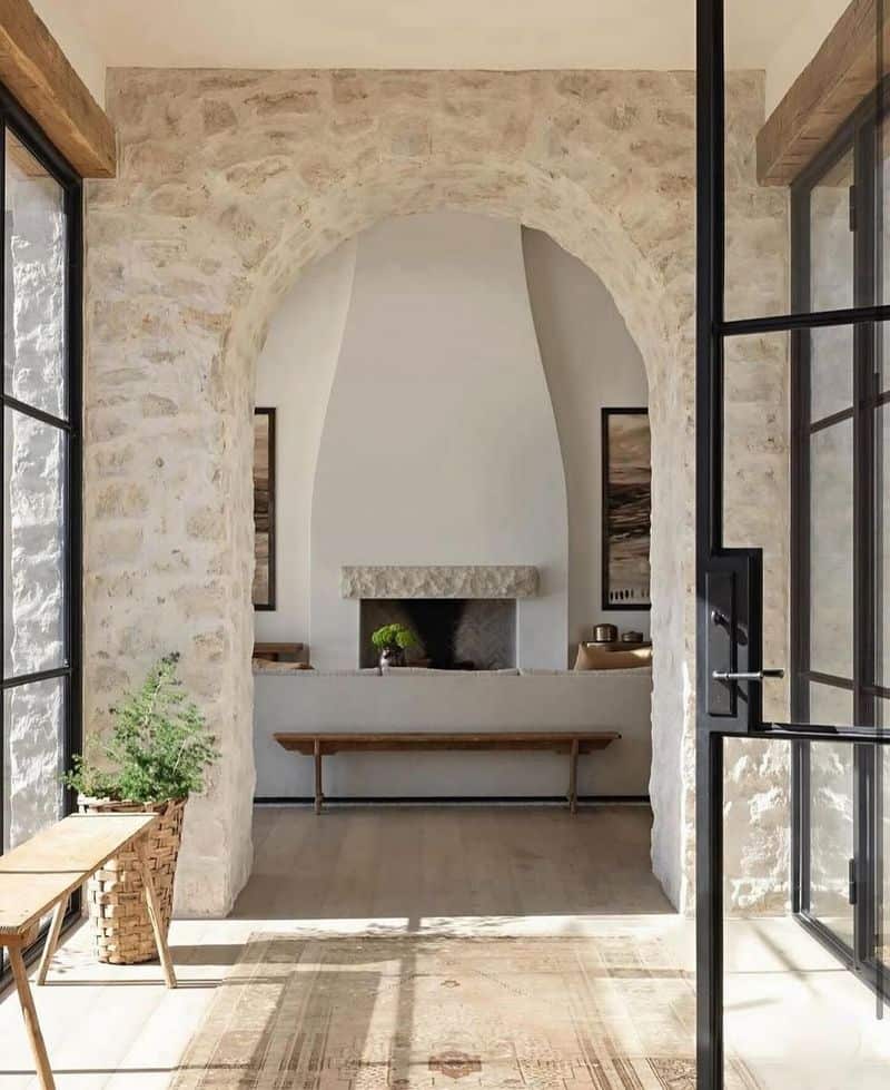 Arched Entryways with Stone Accents