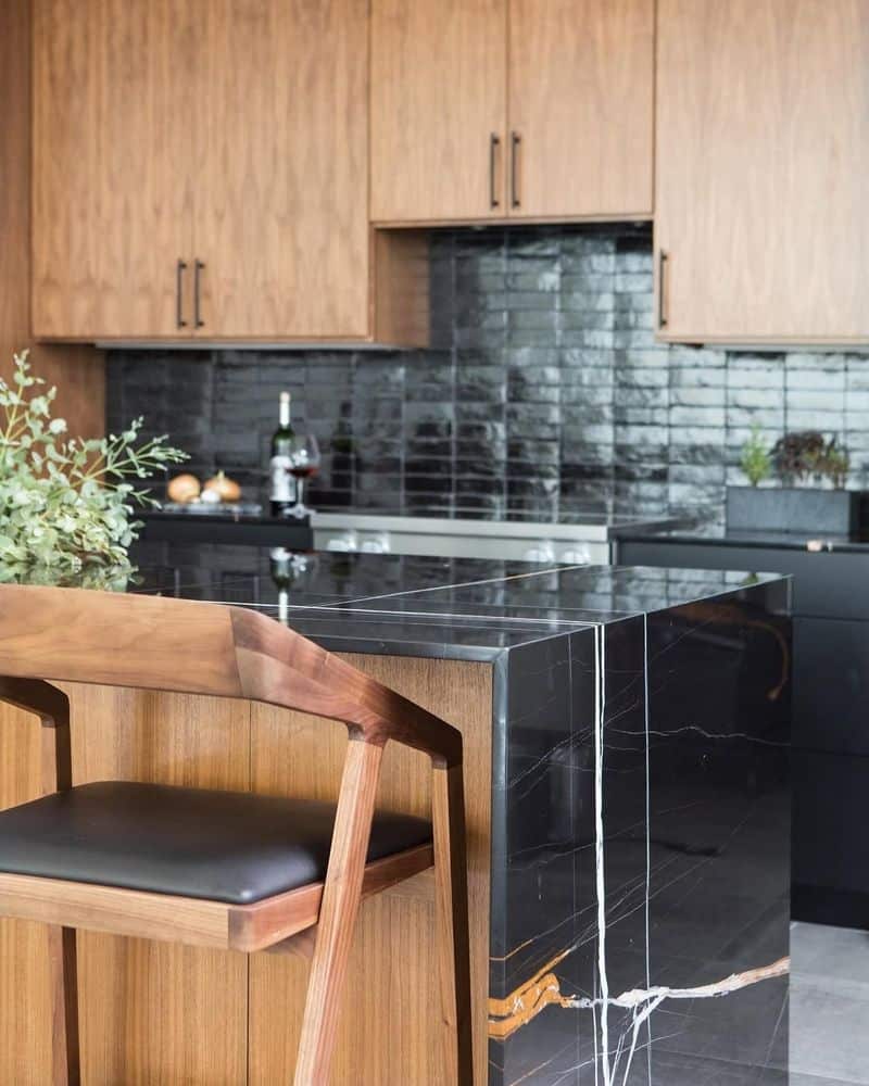 Black and Natural Wood Tones