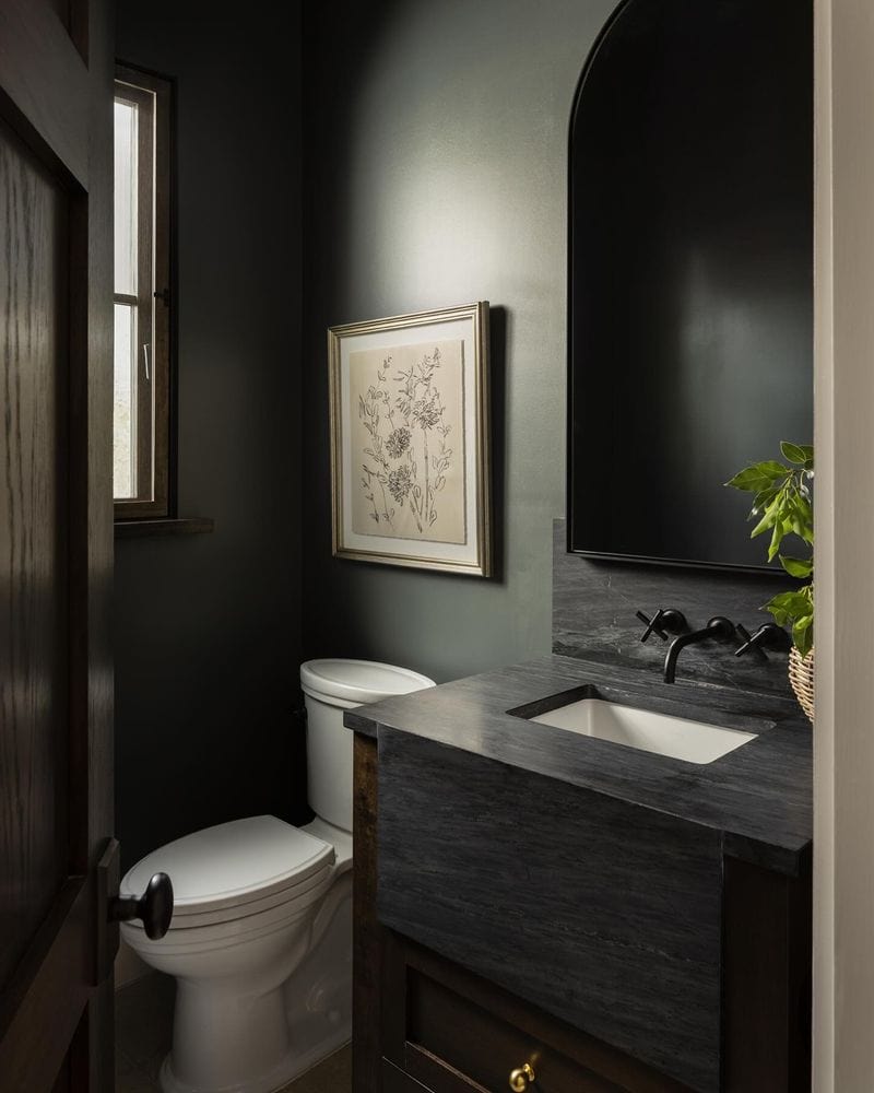 Black in a Tiny Bathroom