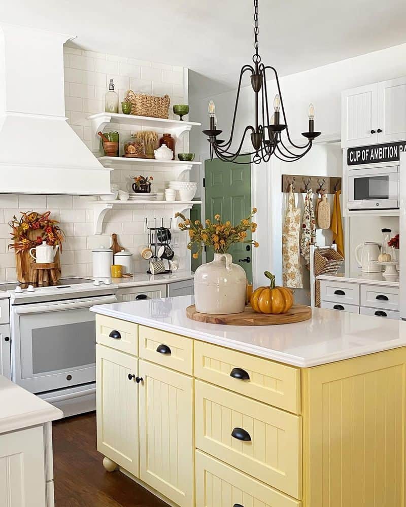 Butter Yellow Kitchen Island