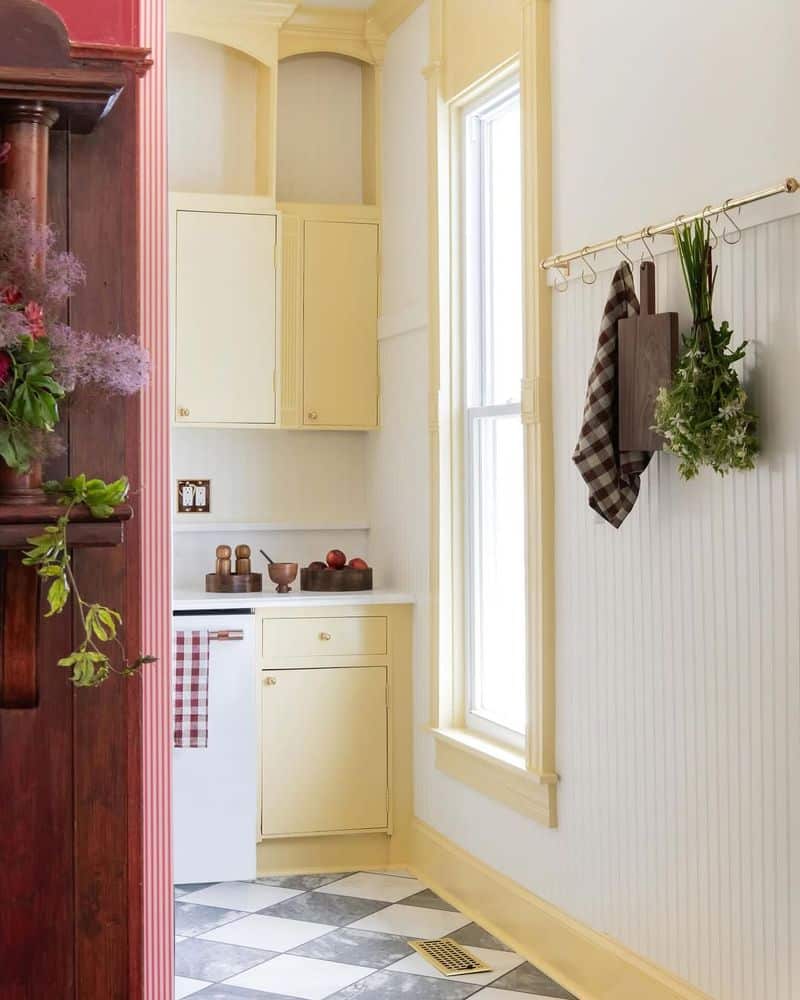Butter Yellow and Burgundy Accents