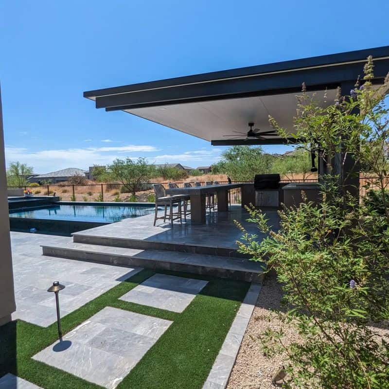 Cantilevered Half Pergola