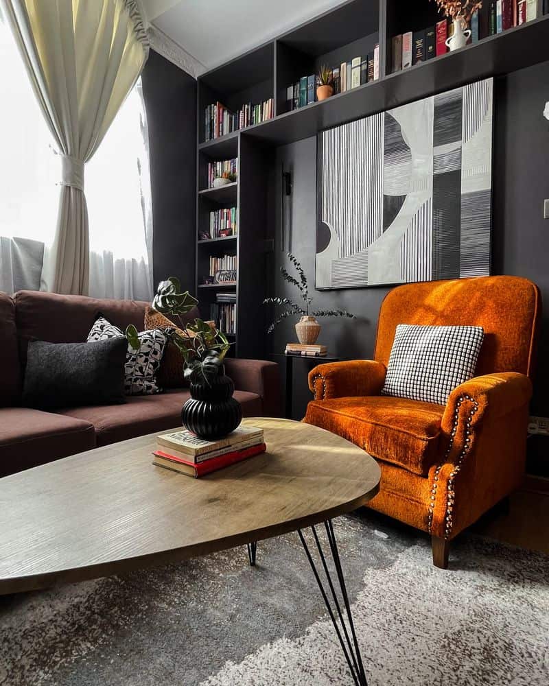 Charcoal Gray in a Compact Living Room