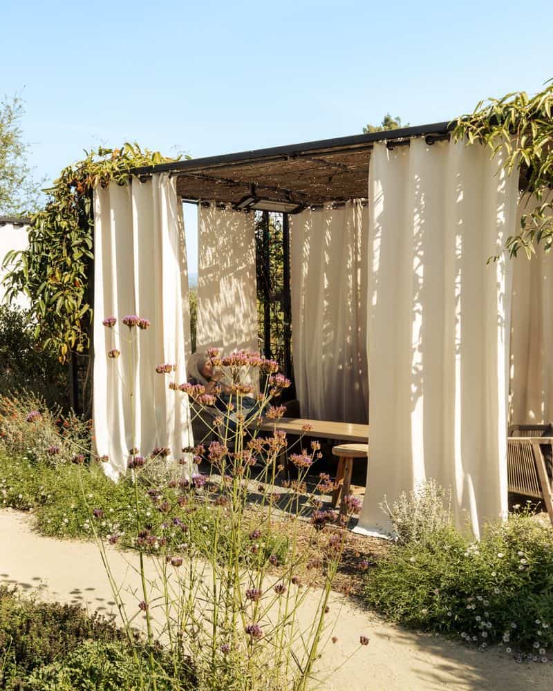 Classic Wooden Pergola with Curtains