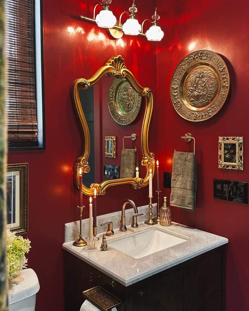 Color-Drenched Bathrooms