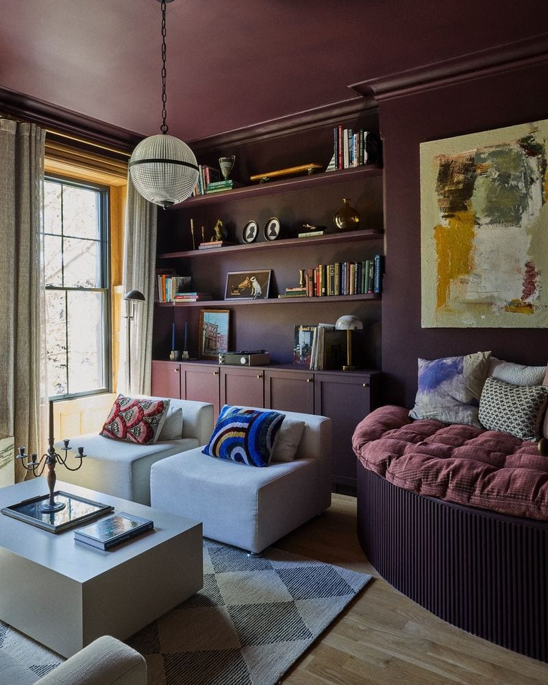 Deep Plum in a Small Living Room