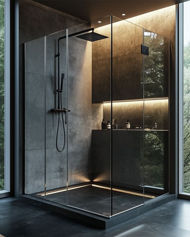 Glass Shower Walls Without Privacy Features