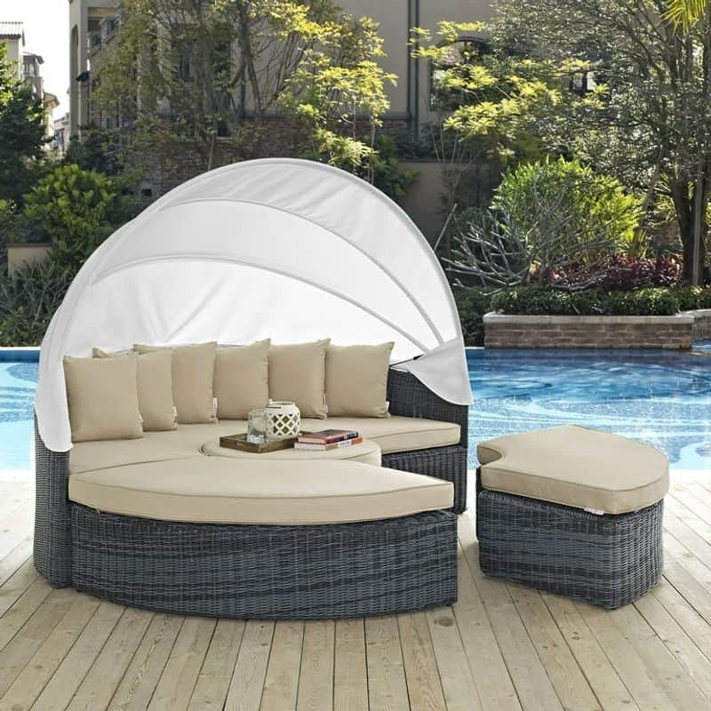 Modway Summon Outdoor Wicker Rattan Daybed
