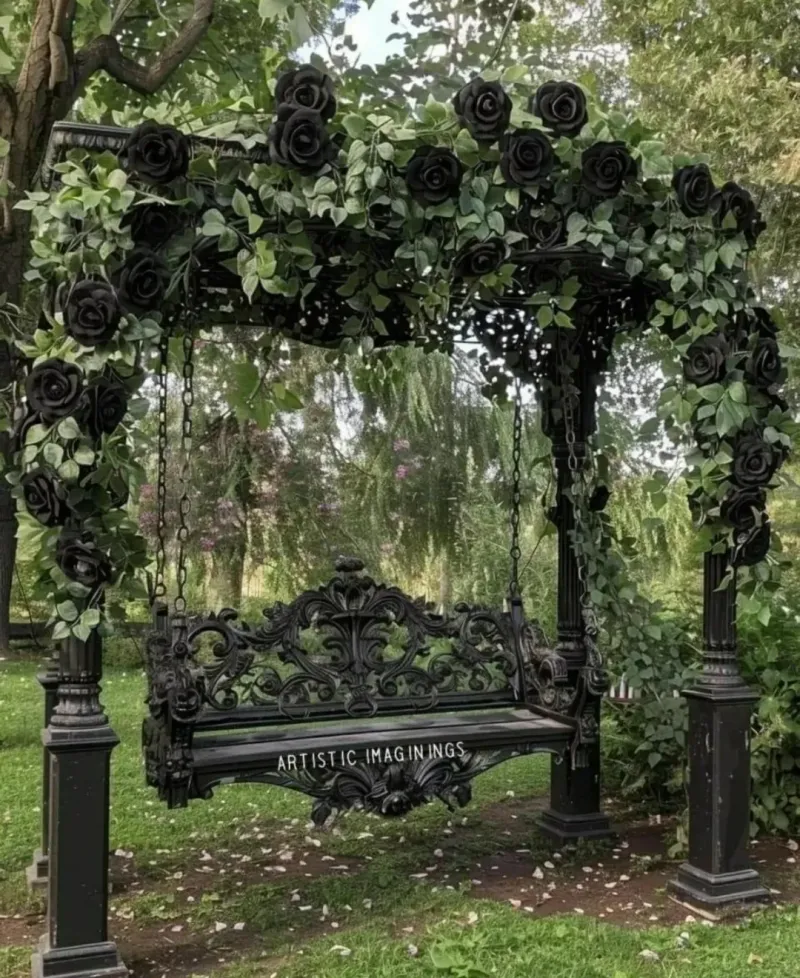 Incorporate Dark-Colored Garden Furniture