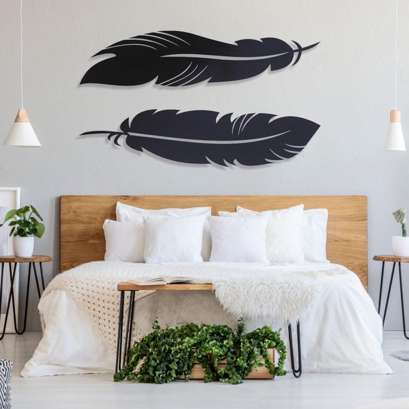 Metallic Feather Wall Hanging
