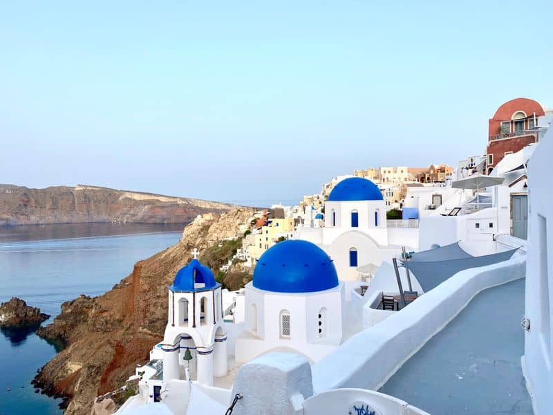 Santorini's Blue Domes