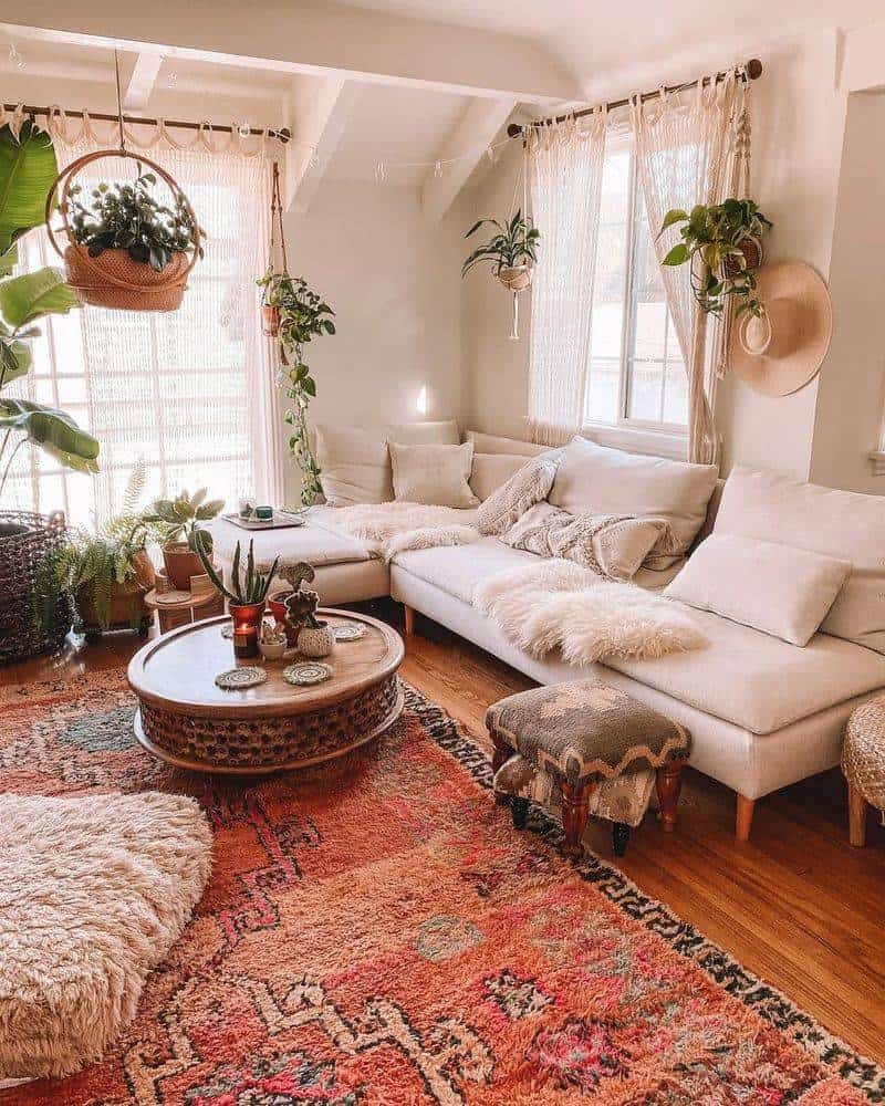 Layered Textiles in Warm Tones
