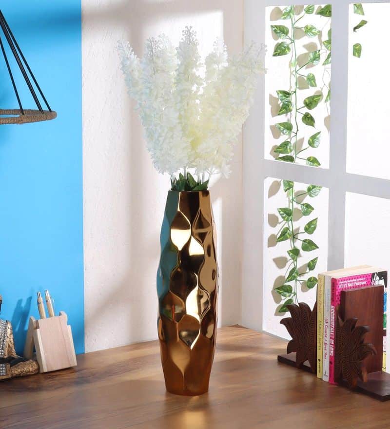 Metallic Wave Vase