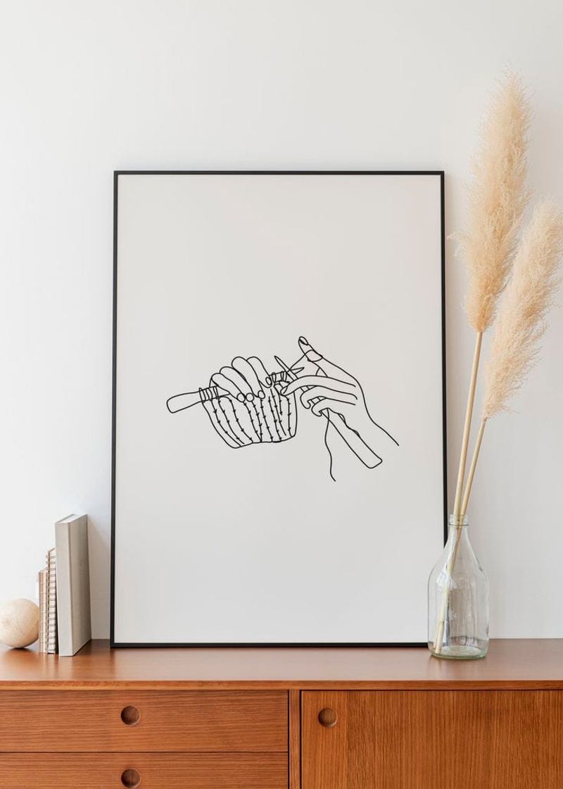 Minimalist Yarn Line Art