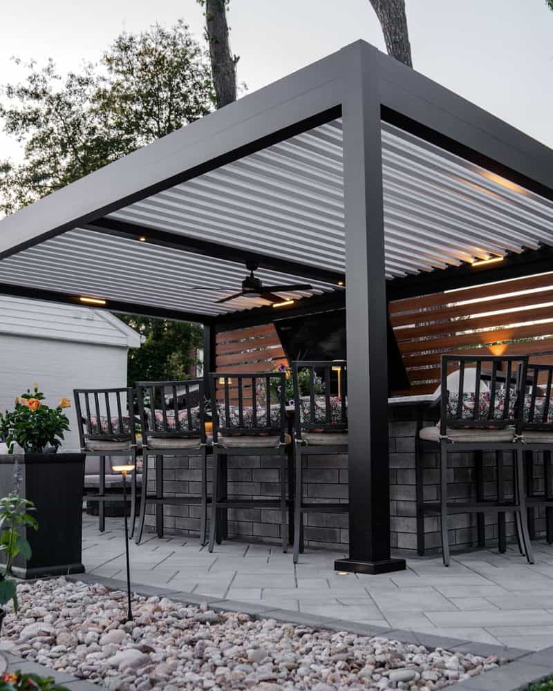 Modern Black Pergola