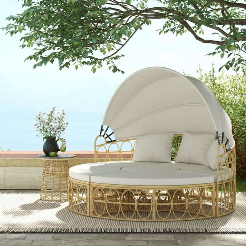 Outsunny Rattan Wicker Outdoor Daybed