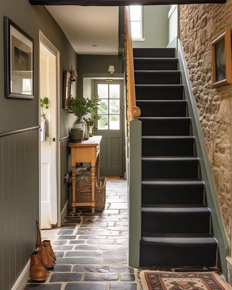 Olive Green in a Compact Entryway