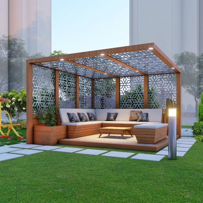Pergola with Mixed Materials