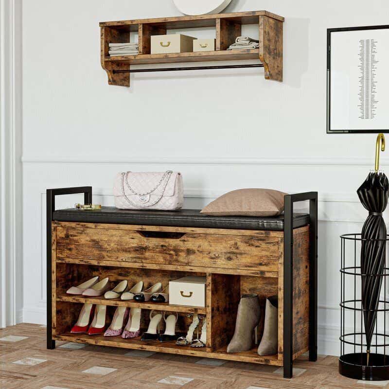 Wooden Bench with Storage